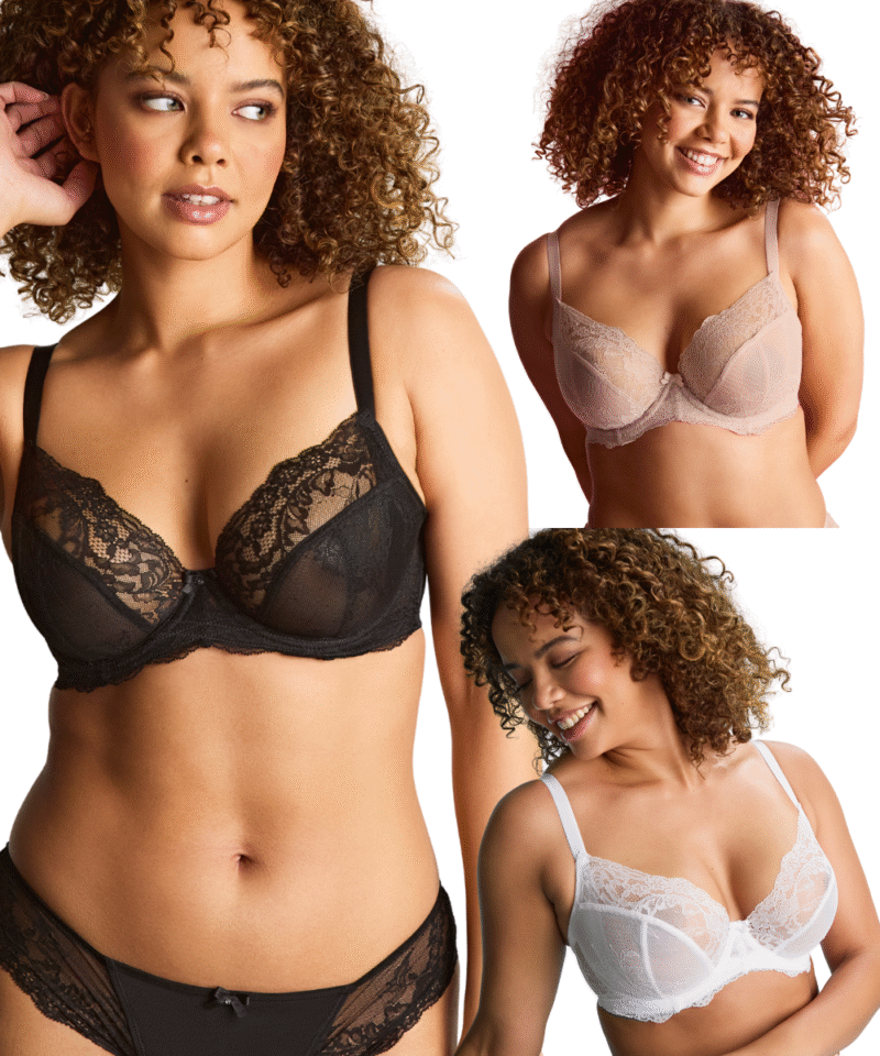 Panache Ana Plunge Bra in Black, White or Vintage