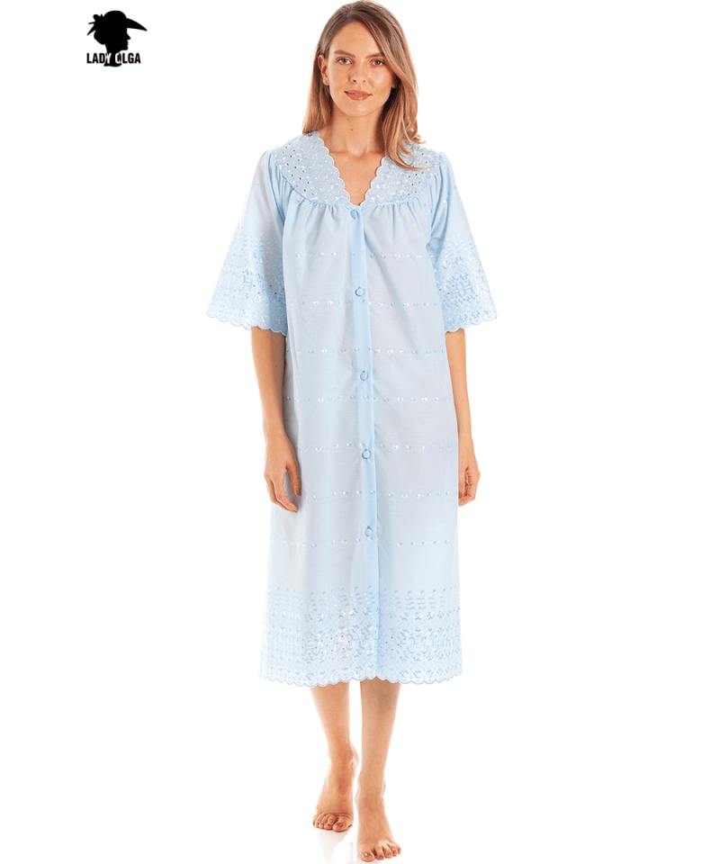 Blue Button Through Nightdress